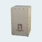 Cajón flamenco de iniciación modelo Alegrías con acabado en madera natural.