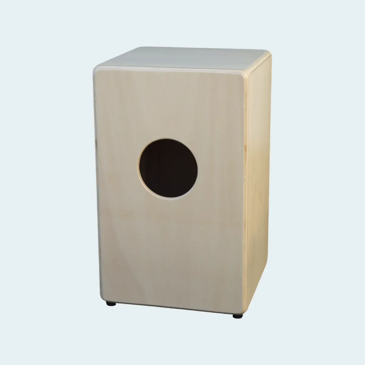 Cajón flamenco amateur modelo Malagueña con acabado en laca natural.