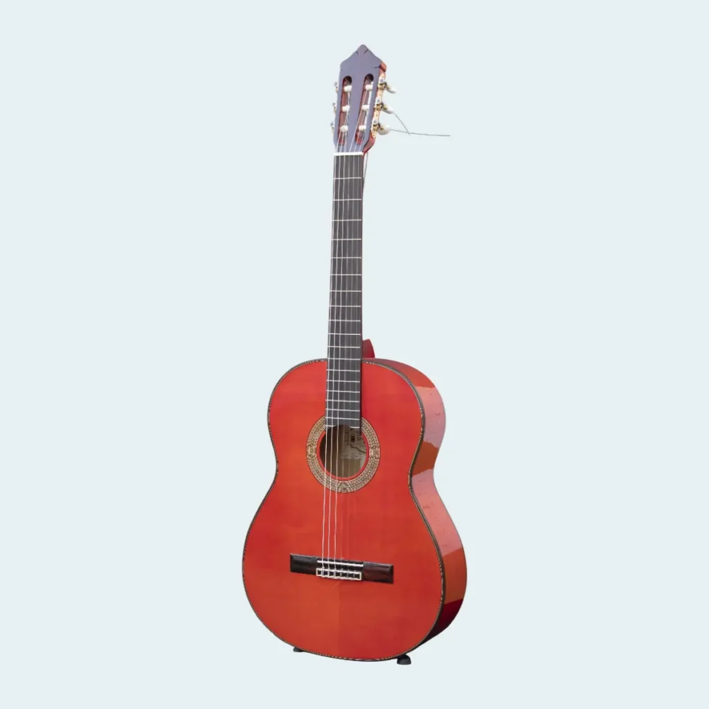 Guitarra Flamenca modelo Sevilla de madera, con sonido potente y equilibrado, ideal para interpretación flamenca.